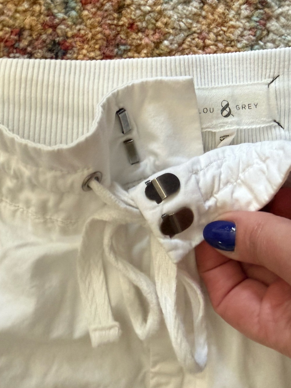 Lou & Grey White Ribbed Drawstring Shorts - Picture 5 of 9